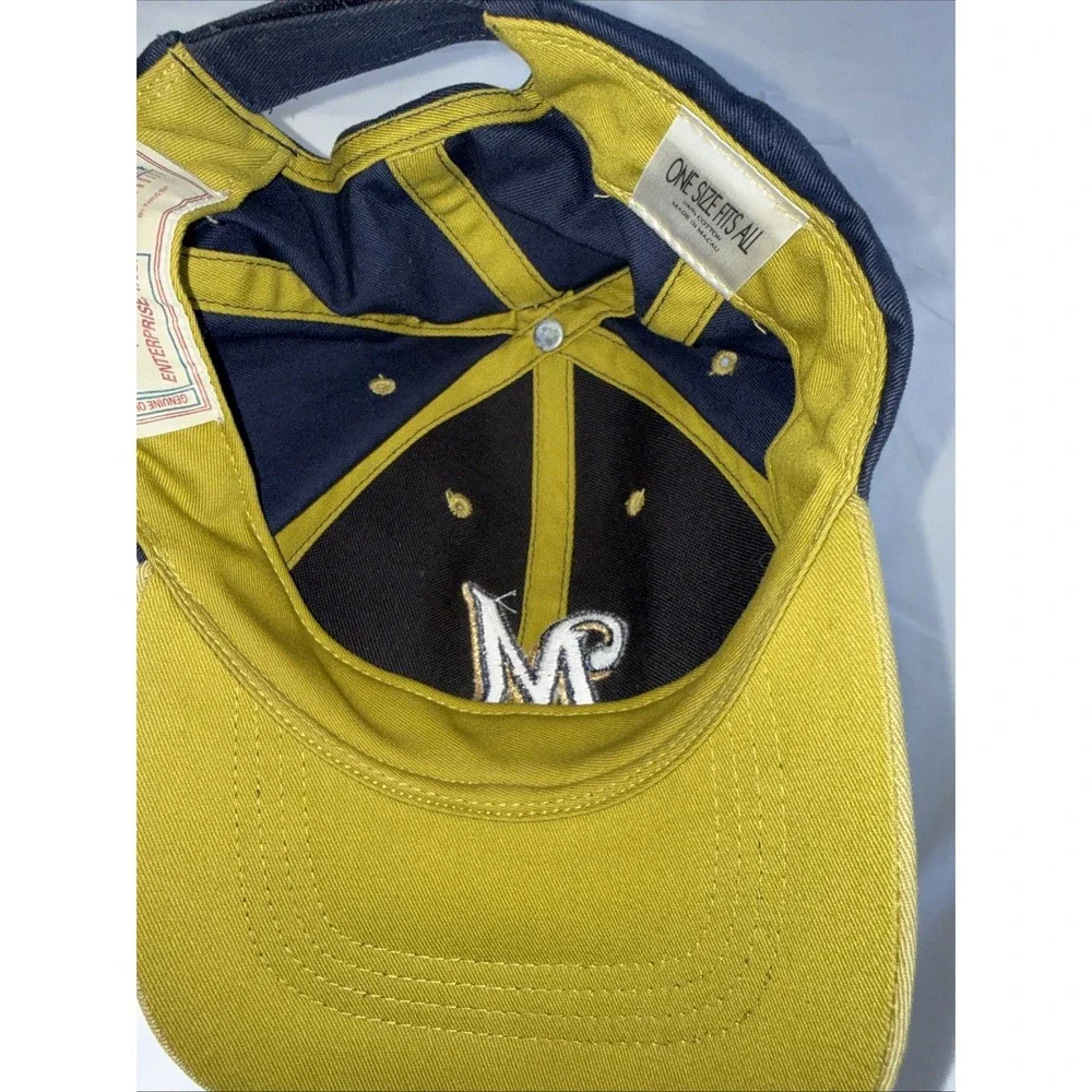 Milwaukee Brewers Hat Cap Mens One Size Blue Tan MLB Baseball